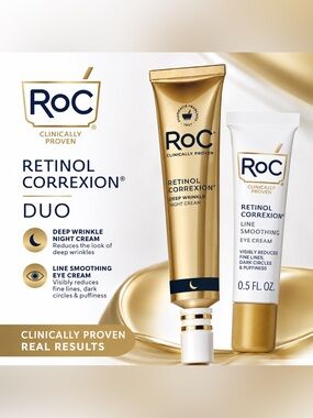 RoC Retinol Correxion Duo: Deep Wrinkle Night & Line Smoothing Eye Cream Set